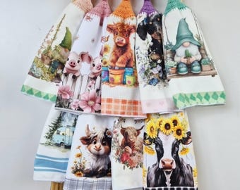 Kitchen Hand Towel | Hanging | Polyester MIcrofibre | SINGLE LAYER - 9 Styles - 19-27