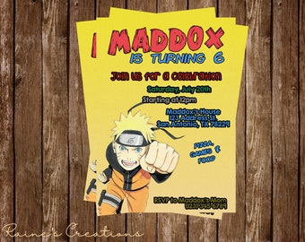 Naruto Invite Etsy