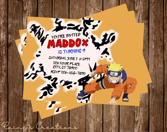 Naruto Invitation Etsy Naruto Invitation Etsy