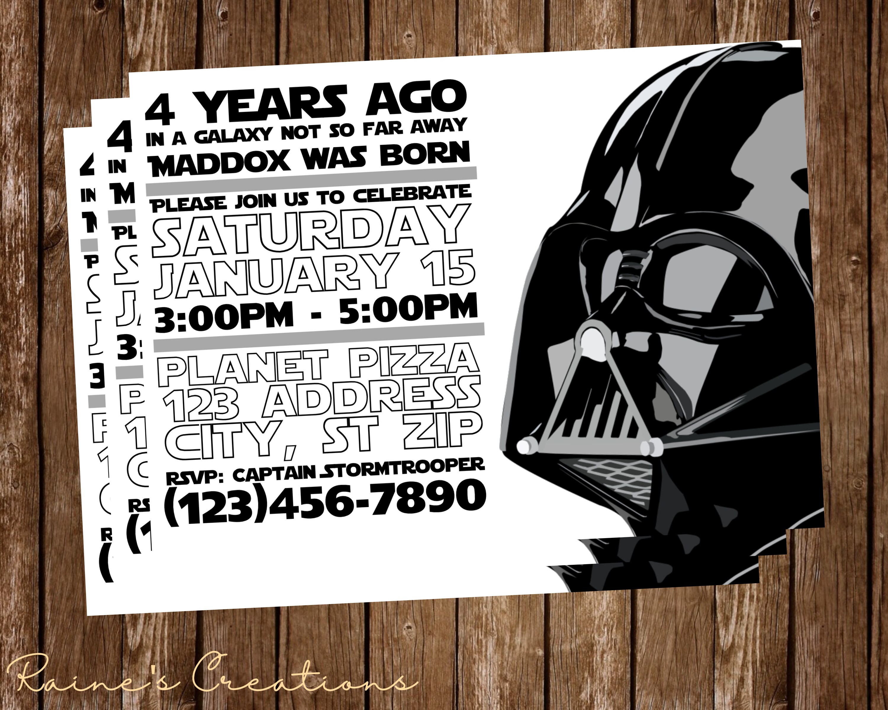 Darth Vader Birthday Invitation - Etsy