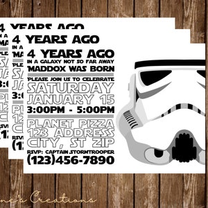 Stormtrooper Birthday Invitation - Etsy