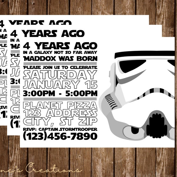 Stormtrooper birthday invitation