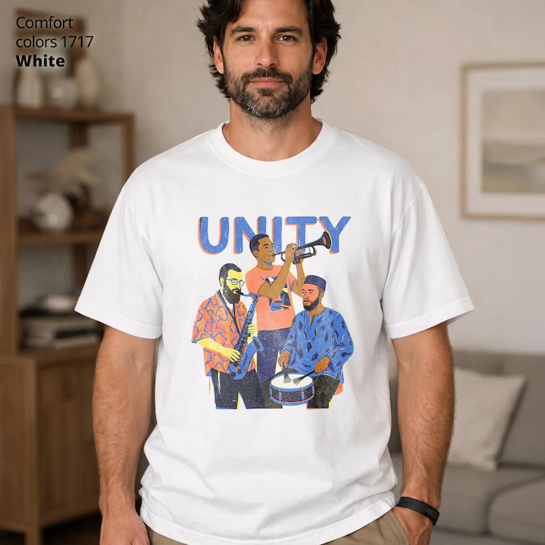 Jazz Shirt, Interfaith Music Graphic Tee, Unity Gift for Men, Jewish ...