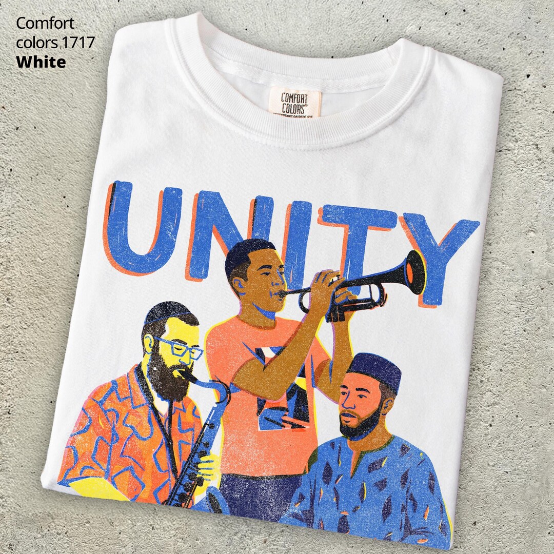 Jazz Shirt, Interfaith Music Graphic Tee, Unity Gift for Men, Jewish ...