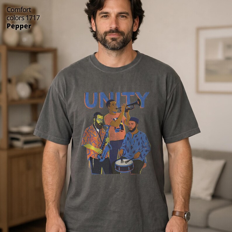 Jazz Shirt, Interfaith Music Graphic Tee, Unity Gift for Men, Jewish ...
