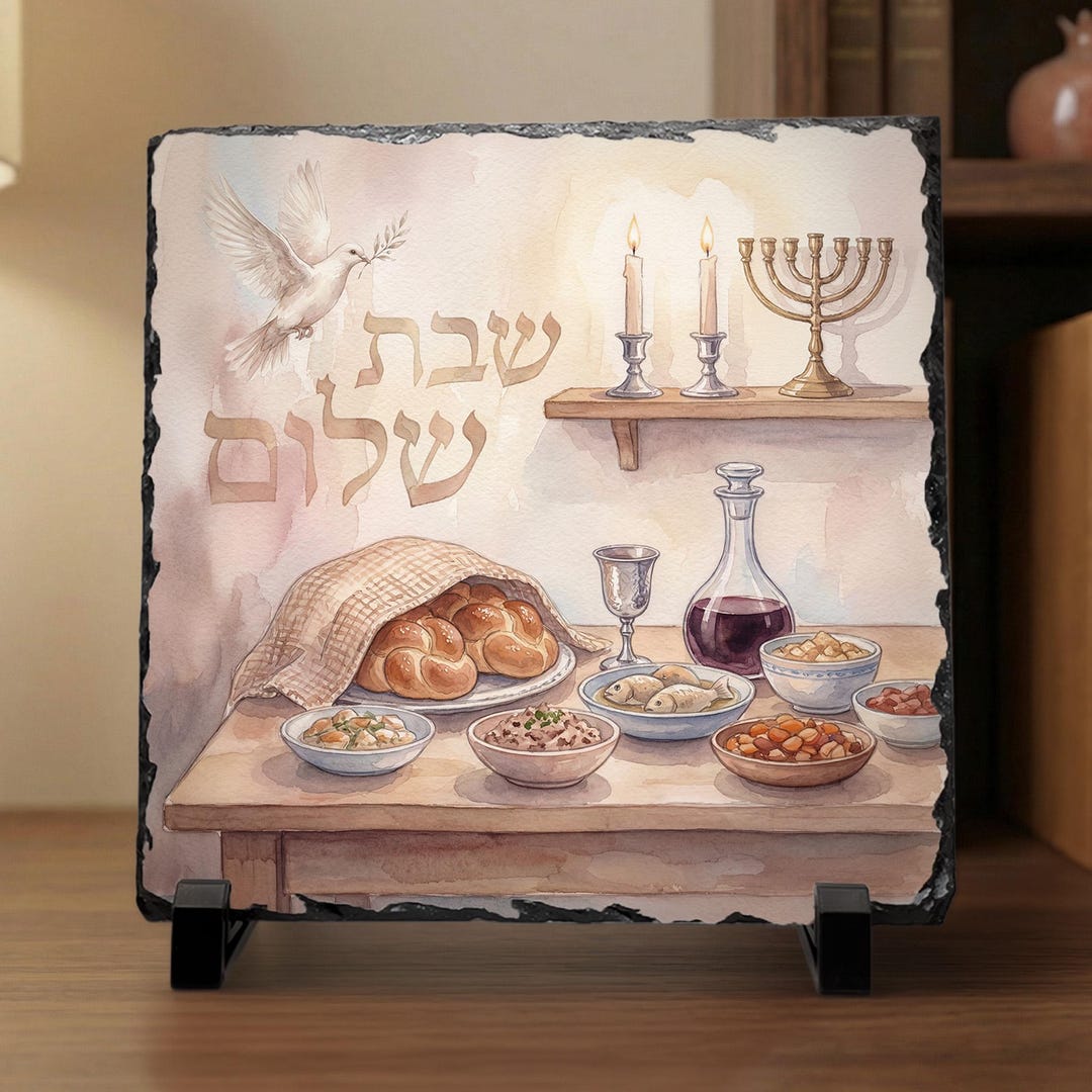 Shbbat Table Shabbat Table Decor, Shabbat Shalom Standee, Judaica Shelf Gift for ...