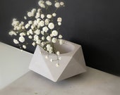 Gray geometric concrete succulent planter