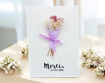 Carte fleurie MERCI