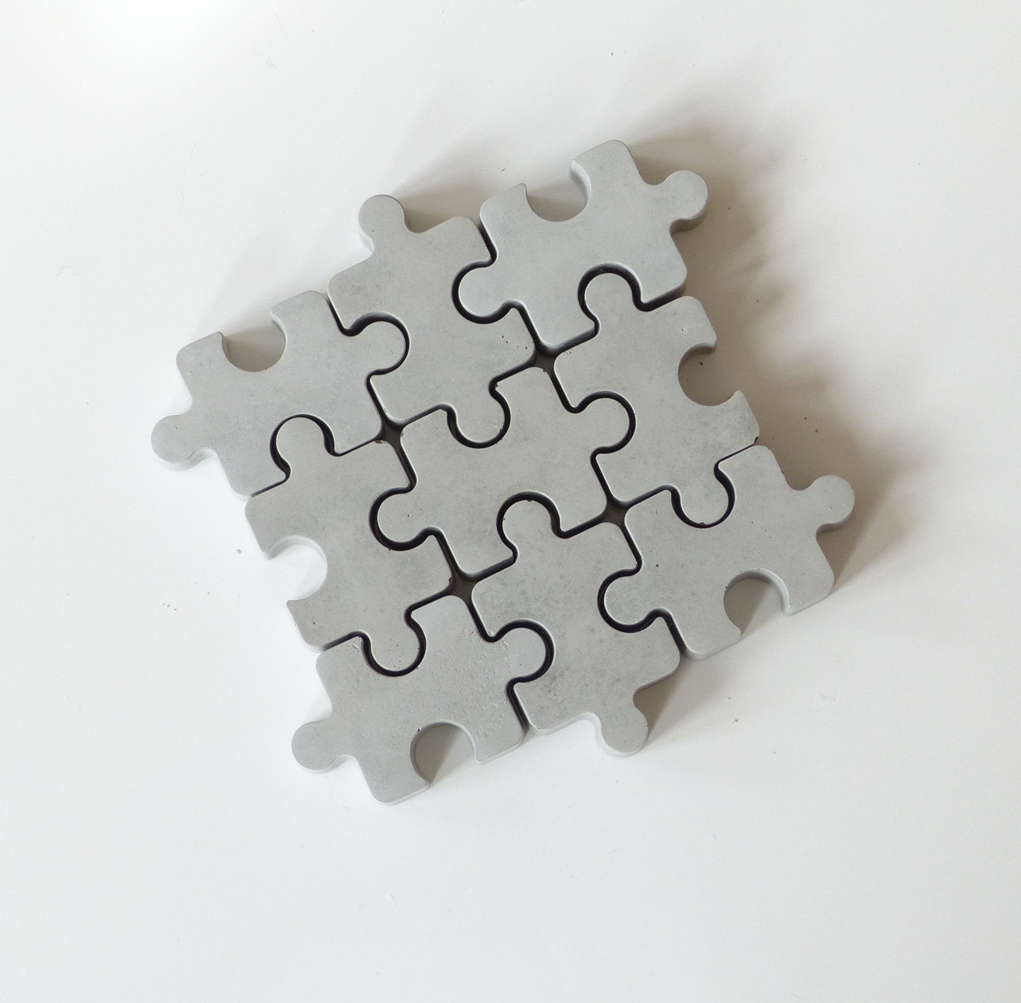 Atelier Ideco - Puzzle en Béton Décoration Originale Pour Vitrine, Salon ou Chambre d'enfant Les 9 P