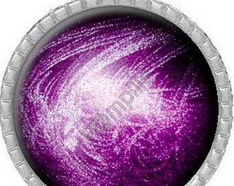 Cabochon pendant - Purple glitter (864)