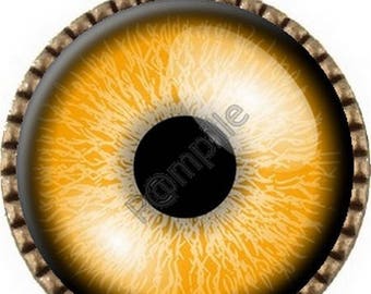 Bronze pendant Cabochon - orange eye (909)