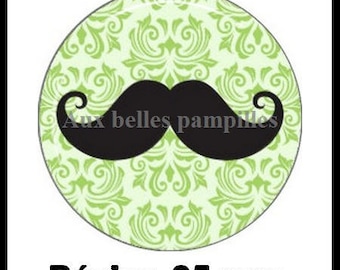 Cabochon resin 25 mm (66) - mustache - stick