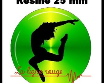 Round cabochon resin 25 mm - flash dance stick (1938) - dance, dancer