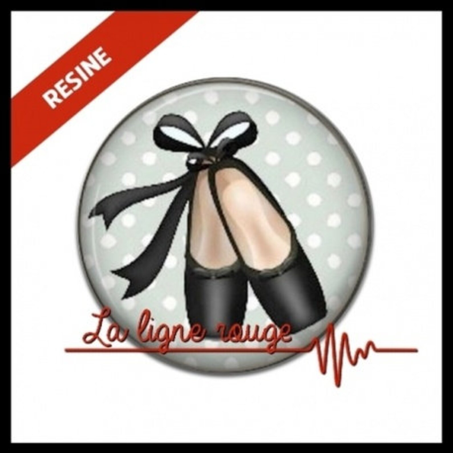 to choose from-with or without support cabochon, resin or glass, silver or bronze - ballet shoes (9297) - gift birthday christma