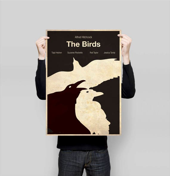 The Birds Minimalist Poster Alfred Hitchcock The Birds The Etsy