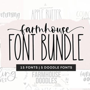 Farmhouse Font Bundle - Fonts for Crafters, Cricut Fonts, Farmhouse Fonts, Rustic Fonts, Country Fonts, Fonts for Cricut, Procreate Fonts