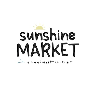 Fuente Sunshine Market - Fuente de impresión manuscrita, Fuentes para Cricut, Fuentes de planificador, Fuentes Procreate, Fuente Goodnotes, Fuente de profesor, Fuente linda