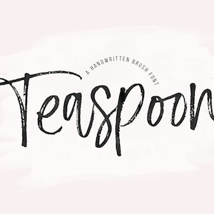 Teaspoon Font - A Modern Handwritten Script Font, Brush Font, Modern Calligraphy, Handlettering, Wedding Font