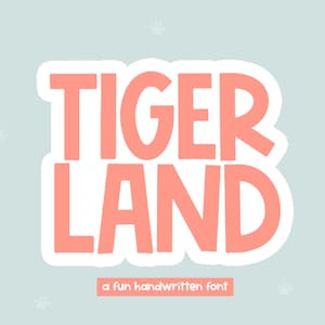 Fuente Tigerland - Fuente manuscrita divertida, Fuente suave, Fuente Cricut, Fuente Procreate, Fuentes para Cricut, Fuente en negrita, Fuentes para Procreate
