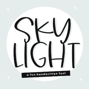 Sky Light Font - Handwritten Font, Quirky Font, Cricut Font, Procreate Font, Fonts for Cricut, Cute Fonts
