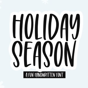 Holiday Season Font - Handwritten Font, Cricut Fonts, Procreate Font, Tall Font, Fonts for Cricut, Christmas Fonts