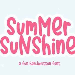 Fuente Summer Sunshine - Fuente manuscrita divertida, Fuente suave, Fuente Cricut, Fuente de elaboración, Fuentes para Cricut, Fuentes de silueta