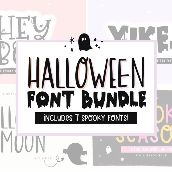 Halloween Font Bundle - Spooky Fonts, Font Bundle, Cricut Fonts, Cricut Font Bundle, Halloween Fonts, Handwritten Fonts, Font Bundle