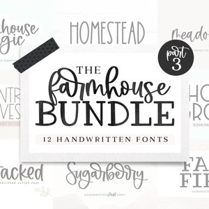 Paquete de fuentes de granja - Fuentes Cricut, Fuentes de granja, Fuentes rústicas, Fuentes de país, Fuentes para Cricut, Fuentes Procreate, Paquete de fuentes Cricut