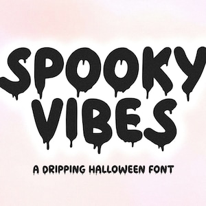 Fuente Spooky Vibes - Fuente de goteo, Fuente manuscrita, Fuentes Cricut, Fuente de Halloween, Letras de goteo, Fuente espeluznante, Fuentes para Cricut
