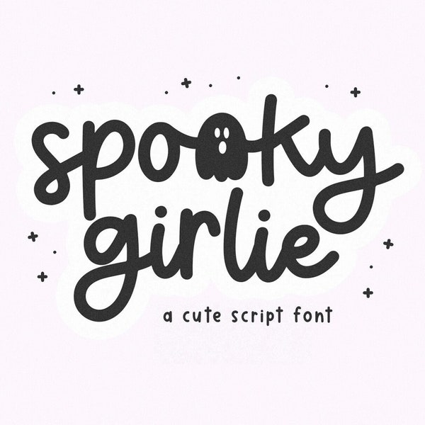 Spooky Girlie Font - Halloween Font, Cricut Font, Spooky Font, Fonts for Cricut, Ghost Font, Cute Ghost, Halloween Script Font