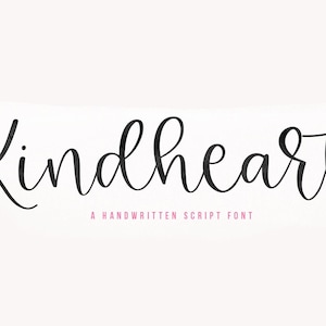 Fuente Kindheart - Fuente de escritura manuscrita, Fuentes Cricut, Fuente de invitación de boda, Fuente cursiva, Caligrafía moderna, Fuente elegante