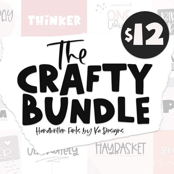 The Crafty FONT BUNDLE - 14 Fonts for Crafters