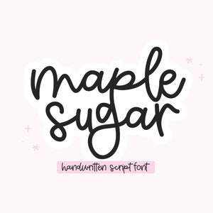 Fuente Maple Sugar - Fuente de escritura manuscrita, Fuentes Cricut, Fuentes Procreate, Fuentes de granja, Fuentes para Cricut, Fuente hinchable, Fuente cursiva
