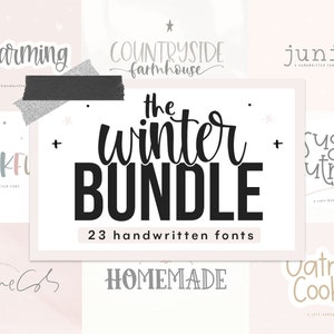 WINTER LETTERTYPEBUNDEL - Handgeschreven lettertypen, scriptlettertypen, boerderijlettertypen, Cricut lettertypen, winterlettertypen, lettertypen reproduceren, Cricut lettertypebundel