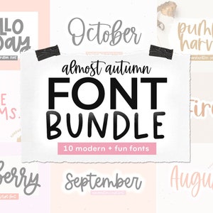 Fall Font Bundle - Cricut Fonts, Autumn Fonts, Cricut Font Bundle, Handwritten Fonts, Script Fonts, Cricut Fonts, Procreate Fonts