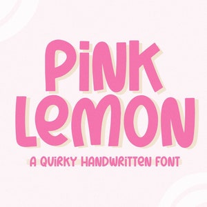 Pink Lemon Font - eigenzinnig lettertype, Cricut lettertype, lettertypen voortbrengen, springerig lettertype, lettertypen voor Cricut, handgeschreven lettertypen, schattig lettertype