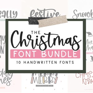 Paquete de fuentes navideñas - Paquete de fuentes astutas, fuentes Cricut, fuentes de granja, fuentes de script, fuentes navideñas, fuentes navideñas, fuentes procreadas