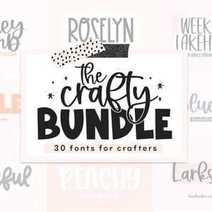 Paquete de fuentes - 30 fuentes para artesanos, fuentes Cricut, fuentes lindas, fuentes manuscritas, paquete de fuentes Cricut, fuentes procreadas, fuentes para Cricut