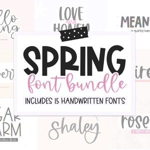 Spring Font Bundle - Fonts for Crafters, Cricut Font Bundle, Farmhouse Fonts, Smooth Fonts, Cricut Fonts, Quirky Fonts, Silhouette Fonts