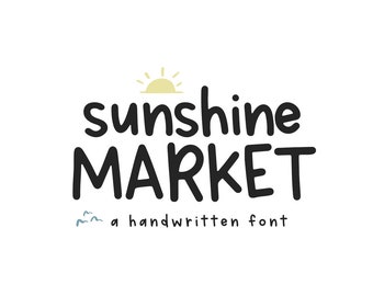 Sunshine Market Font - Handwritten Print Font, Fonts for Cricut, Planner Fonts, Procreate Fonts, Goodnotes Font, Teacher Font, Cute Font