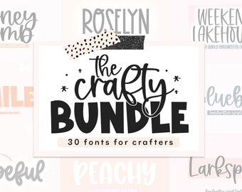 Font Bundle - 30 Fonts for Crafters, Cricut Fonts, Cute Fonts, Handwritten Fonts, Cricut Font Bundle, Procreate Fonts, Fonts for Cricut