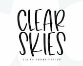 Clear Skies Font - Fun Quirky Handwritten Font, Cricut Font, Tall Font, Quirky, Cute Font