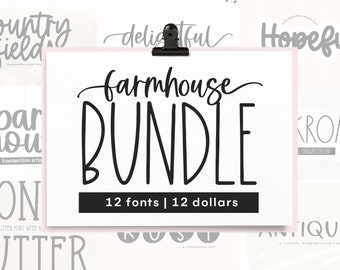 Farmhouse Font Bundle - Fonts for Crafters, Cricut Fonts, Farmhouse Fonts, Rustic Fonts, Country Fonts, Fonts for Cricut - PART 2