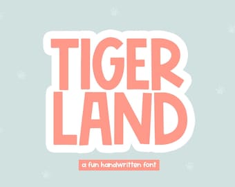 Fuente Tigerland - Fuente manuscrita divertida, Fuente suave, Fuente Cricut, Fuente Procreate, Fuentes para Cricut, Fuente en negrita, Fuentes para Procreate