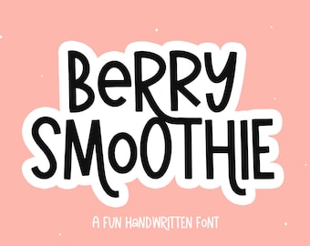 Berry Smoothie Font - Fun Font, Procreate Font, Cricut Fonts, Swash Font, Fonts for Cricut, Goodnotes Font, Canva Font, Logo Fonts