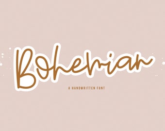 Bohemian Font - Handwritten Script Font - Cricut Fonts, Modern Calligraphy