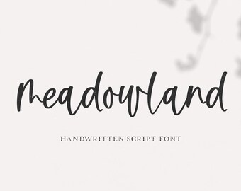 Meadowland Schriftart - Handgeschriebene Script Schriftart, Cricut Schriftarten, Bauernhaus Schriftart, Schriftarten für Cricut, Moderne Kalligraphie, Hochzeitsschrift, Procreate Schriftarten