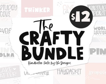 The Crafty FONT BUNDLE - 14 Fonts for Crafters