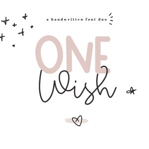 One Wish Font Duo - Police de script, Polices Cricut, Police audacieuse, Polices mignonnes, Police Procreate, Polices pour Cricut, Polices Girly, Police Cursive