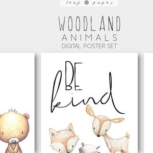Woodland Animals Printable Wall Art - 8x10 Posters - Inspirational Quotes, Classroom Posters, Nursery Posters, Printable Posters